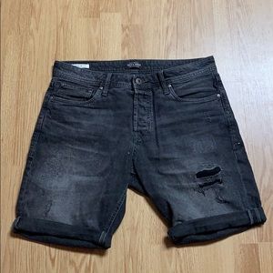 Jack & Jones Black Jean Shorts
